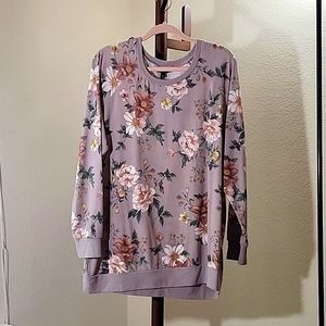 Purple floral lightweight sweatshirt